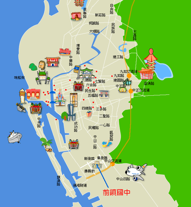 前鎮國中地理位置圖